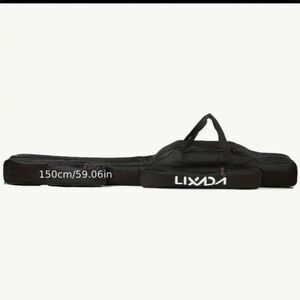 *NEW* Lixada 3 Layer 150cm Black Fishing Rod & Reel carry case w/2 front pockets